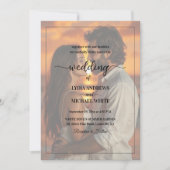 Einfache Textüberlagerung Foto Hochzeit Einladung (Vorderseite)
