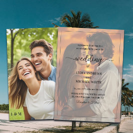 Einfache Textüberlagerung Foto Hochzeit Einladung