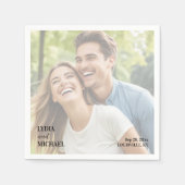 Einfache Textüberlagerung Foto-Hochzeit Serviette (Vorderseite)