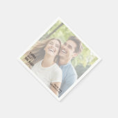 Einfache Textüberlagerung Foto-Hochzeit Serviette (Ecke)