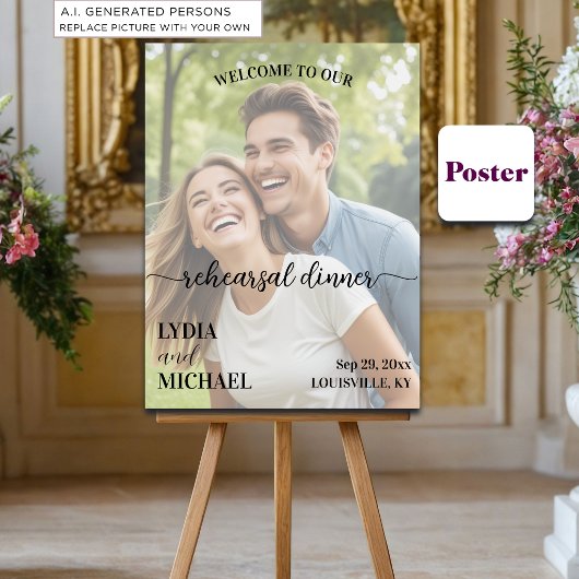 Einfache Textüberlagerung Foto Probedinner Poster