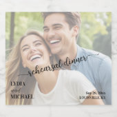 Einfache Textüberlagerung Foto Probedinner Schaumweinetikett (Einzelnes Label)