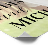 Einfache Textüberlagerung Hochzeits-Willkommensfot Poster (Ecke)
