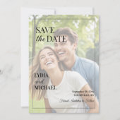 Einfache Textüberlagerungs-Foto Save The Date (Vorderseite)