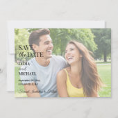 Einfache Textüberlagerungs-Foto Save The Date (Vorderseite)