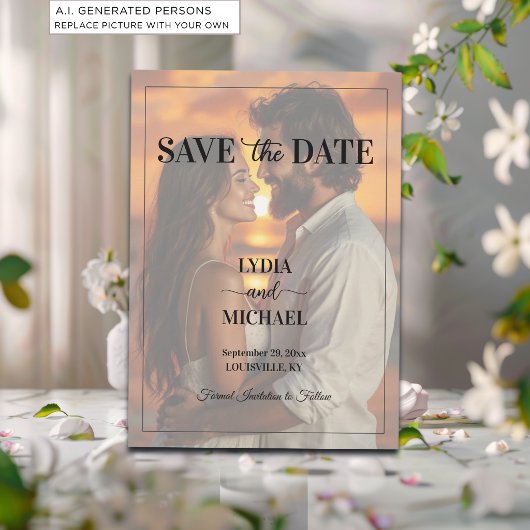 Einfache Textüberlagerungs-Foto Save The Date
