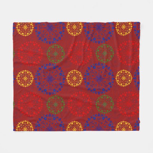 Einfache, texturierte Mandala Fleecedecke (Vorderseite (Horizontal))