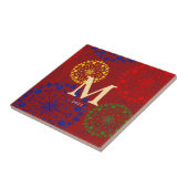 Einfache, texturierte Mandala Fliese (Seite)