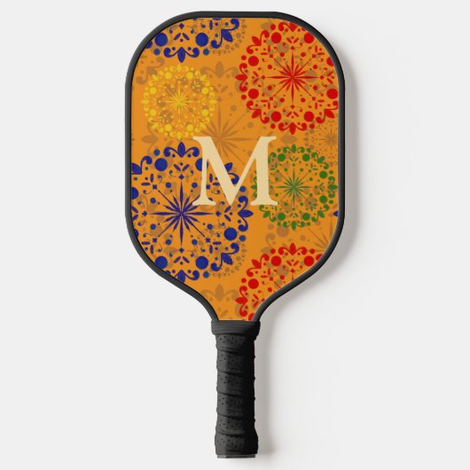 Einfache, texturierte Mandala Pickleball Schläger (Vorderseite)