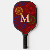 Einfache, texturierte Mandala Pickleball Schläger (Vorderseite)