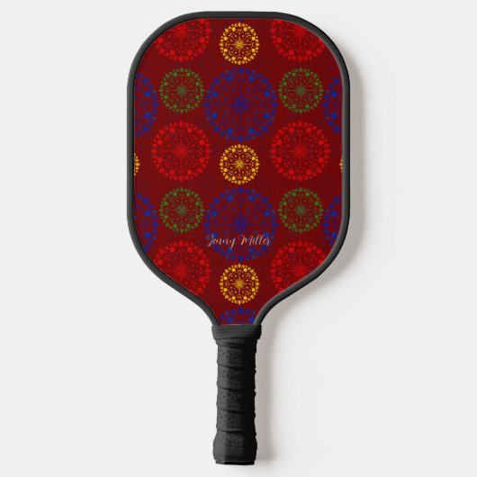 Einfache, texturierte Mandala Pickleball Schläger (Rückseite)