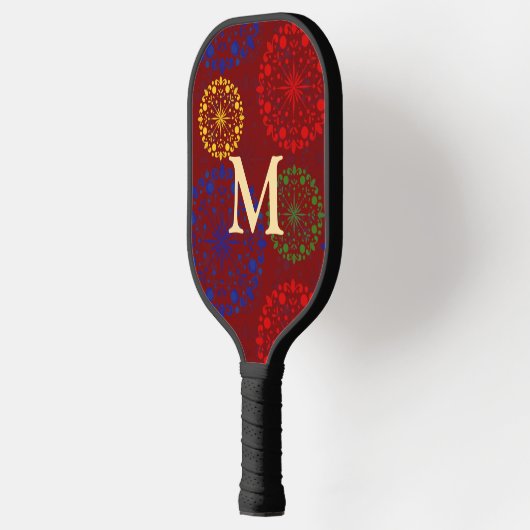 Einfache, texturierte Mandala Pickleball Schläger (Links)