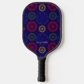 Einfache, texturierte Mandala Pickleball Schläger (Rückseite)