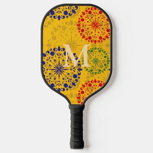 Einfache, texturierte Mandala Pickleball Schläger (Vorderseite)