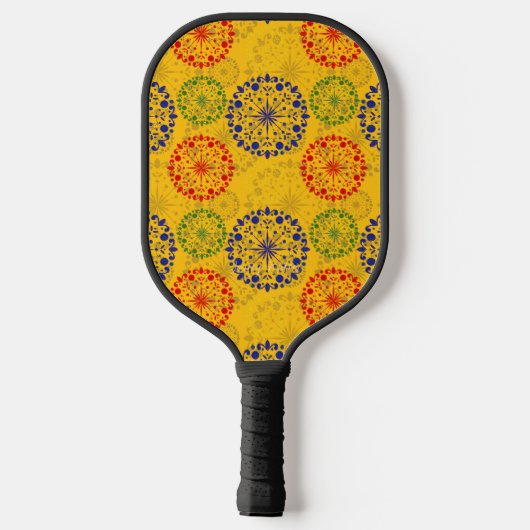 Einfache, texturierte Mandala Pickleball Schläger (Rückseite)
