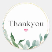 Einfache Thankyou Round Sticker (Vorderseite)