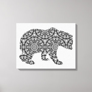 Einfache Tier-Bär-Geometrie-Farbkunst Leinwanddruck