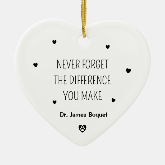 Einfache Tierärztin Keramik Ornament (Vorne)