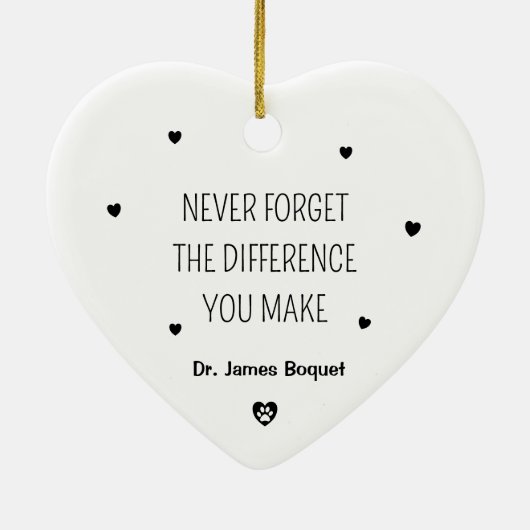 Einfache Tierärztin Keramik Ornament (Hinten)