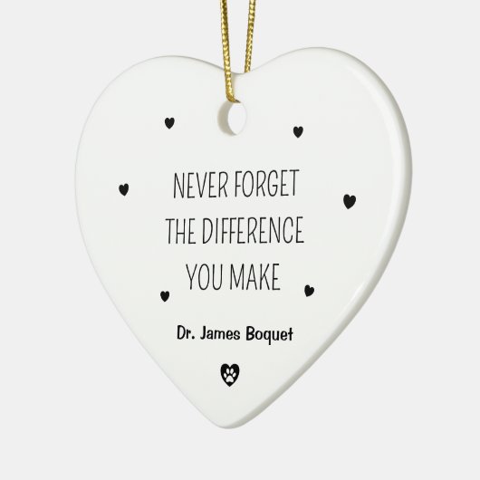 Einfache Tierärztin Keramik Ornament (Links)