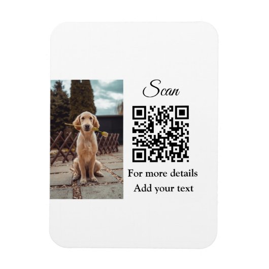 Einfache Tiernamendetails QR-Code Textfoto hinzufü Magnet (Vertikal)