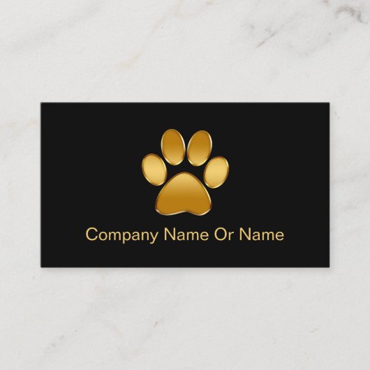 Einfache Tierpaw-Silhouette Visitenkarte (Vorderseite)