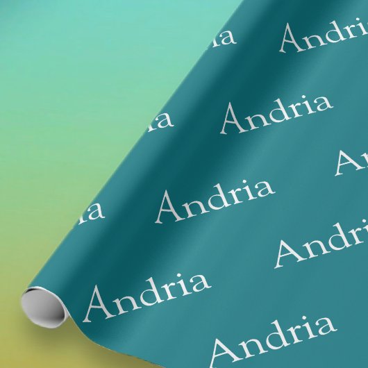 Einfache Tile Monogram | Editable Blue Green Geschenkpapier