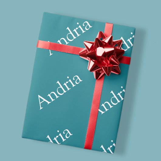 Einfache Tile Monogram | Editable Blue Green Geschenkpapier