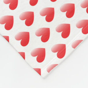 Einfache Tiny Heart Pattern - Weiße und rote Girls Fleecedecke