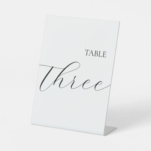 Einfache Tisch Nummer Drei  Sockelschild (Vorderseite)
