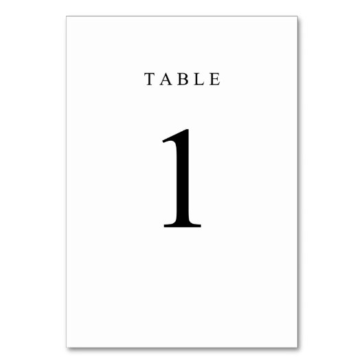 Einfache Tischnummer - 1 (Vorderseite)