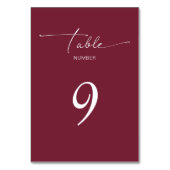 Einfache Tischnummer für einfache Hochzeitgäste (Rückseite)
