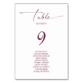 Einfache Tischnummer für einfache Hochzeitgäste (Vorderseite)
