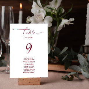 Einfache Tischnummer für einfache Hochzeitgäste