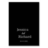 Einfache Tischnummer für Hochzeiten mit schwarzer  (Rückseite)