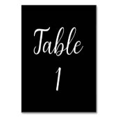 Einfache Tischnummer für Hochzeiten mit schwarzer  (Vorderseite)