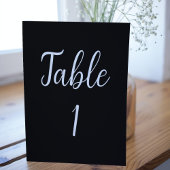 Einfache Tischnummer für Hochzeiten mit schwarzer 