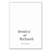 Einfache Tischnummer für Hochzeiten mit schwarzer  (Rückseite)