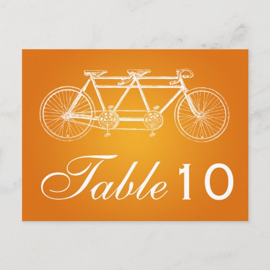 Einfache Tischnummer Tandem Bike Orange (Vorderseite)