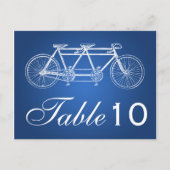 Einfache Tischnummer Tandem Fahrrad Blau (Vorderseite)