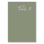 Einfache Tischnummer von Dusty Green Modern Weddin (Vorderseite)