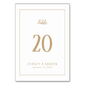 Einfache Tischnummern für Minimalistische|Gold-Rah (Rückseite)