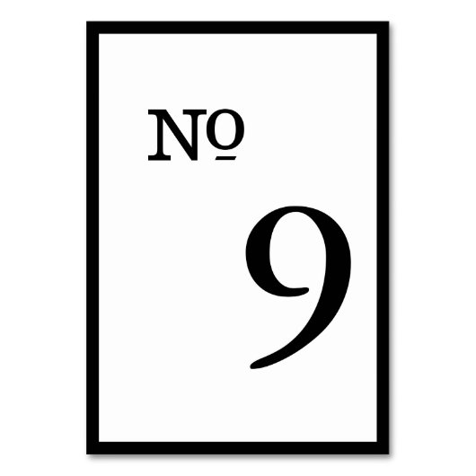 Einfache Tischnummern für Schlichte Hochzeiten (Rückseite)