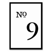 Einfache Tischnummern für Schlichte Hochzeiten (Vorderseite)