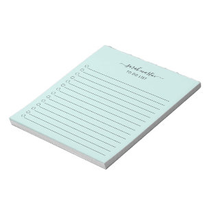 Einfache To-Do-Liste Moderne elegante Teal Türkis Notizblock