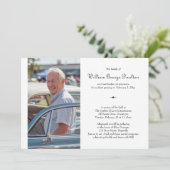 Einfache Todesanzeige und Beerdigung von Fotos Einladung (Stehend Vorderseite)