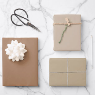 Einfache Toskana-Vanille-Khaki-Tan-Schattierungen  Geschenkpapier Set
