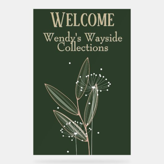 Einfache Touch der Natur Willkommen Name Acrylschild (Vorderseite)