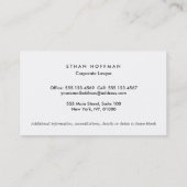 Einfache traditionelle Anwaltskanzlei Gray Berufli Visitenkarte (Rückseite)