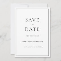 Einfache traditionelle digitale Save-the-Date-Hoch